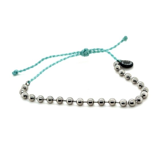 Pura Vida Blue with Silver Beads Bracelet - Picture 1 of 3